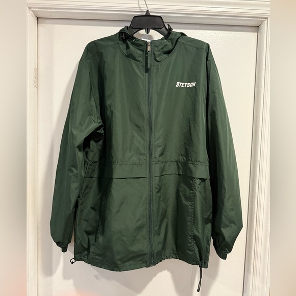 Stetson Dark Green Zip Up Windbreaker/Jacket with Hood - Picture 1 of 6